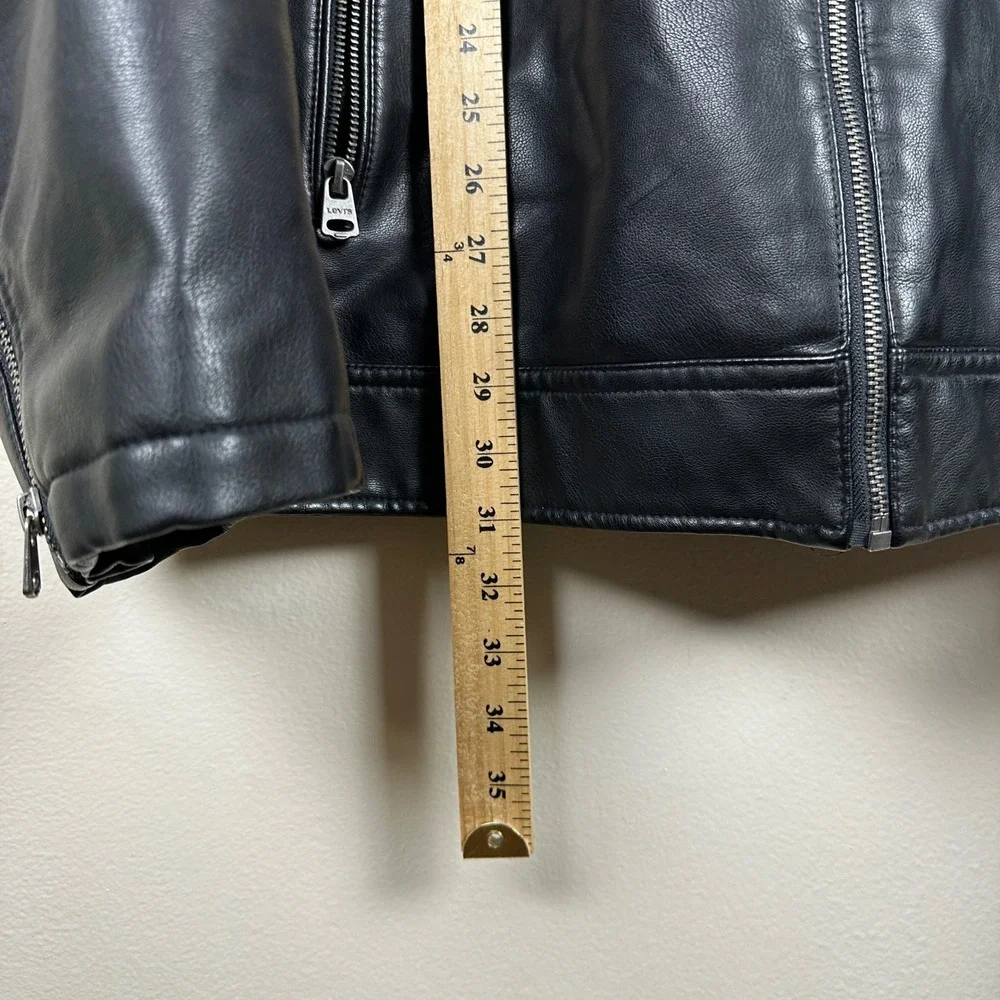 Levi's Men's XLT Racer Jacket Black Faux Leather Moto Bikercore Sreetwear NEW